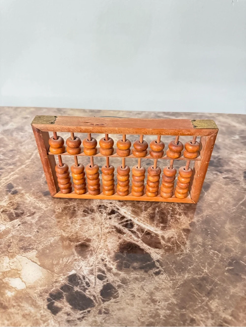 Vintage Wooden Abacus | Mid-Century Wood Counting Frame | Rustic Farmhouse Decor